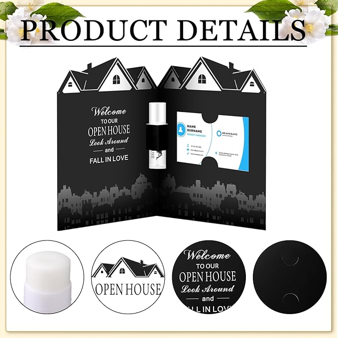 50 Pcs Open House Lip Balm with Cards Real Estate Agent Supplies Lip Moisturizer Moisturizing Lip Balm Bulk Moisturizing Lip Balm Stick for Open House Business Advertising Events-VivaGrace Women