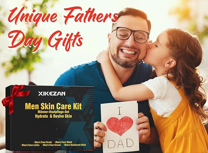 Mens Gifts for Men,Mens Skin Care Kit,Nourishe & Hydrate Skin w/Face Wash,Scrub,Lotion,Cream,Deodorant,Mens Stocking Stuffers for Men,Unique Christmas Gifts for Men Him Dad Husband Boyfriend Teen Boy-VivaGrace Women