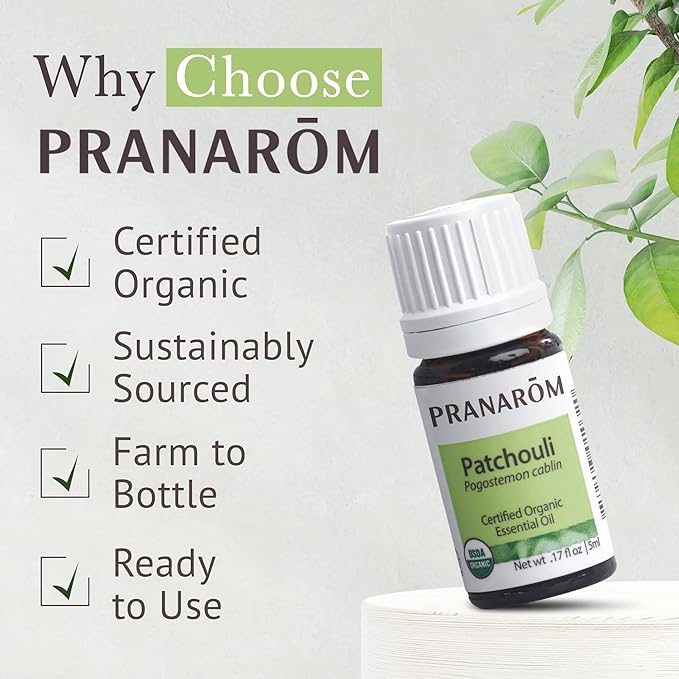 Pranarom - Patchouli Essential Oil (5ml) - 100% Pure Natural Therapeutic Grade Essential Oil for Diffusing and Perfumes | USDA and ECOCERT Certified Organic-VivaGrace Women