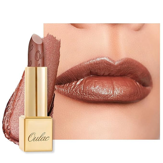 Oulac Glitter Lipstick for Women with Metallic 3D Shine Lightweight Hydrating Formula, High Impact Lip Color, Vegan Beauty, Sheer Coverage Lip Makeup, Christmas Gifts for Women, Me Time(24)-VivaGrace Women