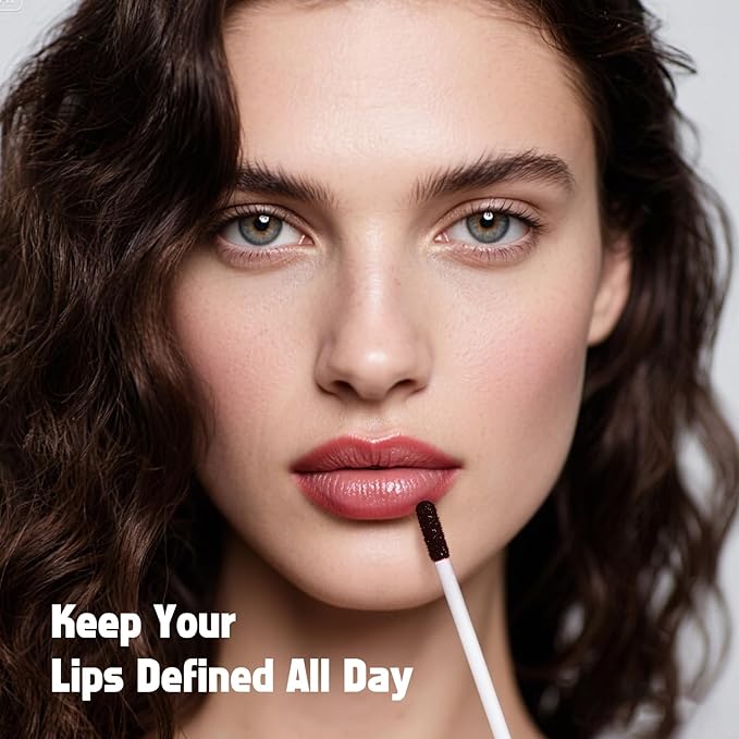 KIMUSE Peel Off Lip Liner Stain, Long Lasting Lip Tint Stain Peel Off, Waterproof, Transfer-Proof, Highly Pigmented Color Peel Off Lip Stain Liner, Matte Finish-VivaGrace Women