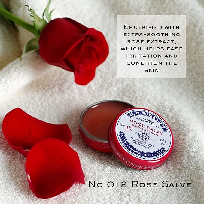C.O. Bigelow All Purpose Salve Lip Balm Tins, Rose Salve Pack of 3 for Chapped Lips & Dry Skin - Moisturizing Lip, Cuticle 0.8 oz each-VivaGrace Women