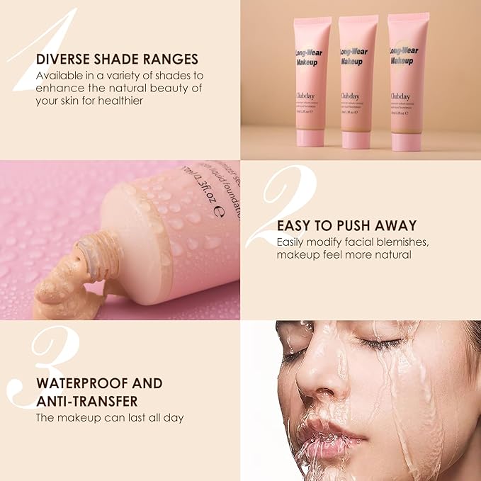 Liquid Foundation Full coverage Long-Lasting Buildable Weighless Foundation Cream Active Wear color stay Makeup-07-VivaGrace Women