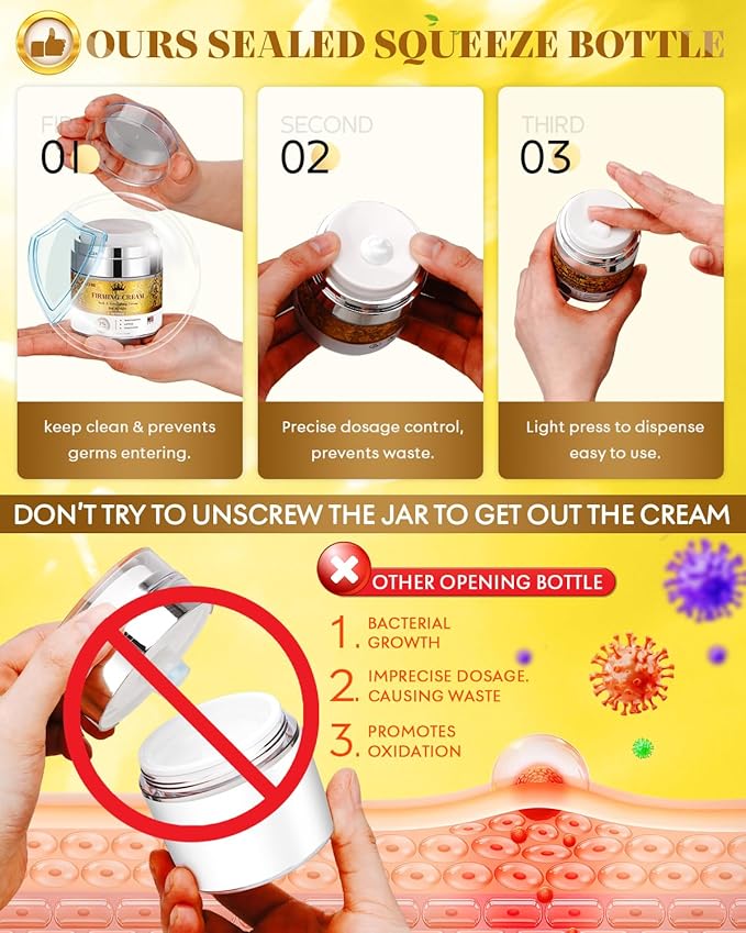 3% Retinol Cream Face Moisturizer, Anti Aging Neck Firming Cream with Collagen, Day & Night Face Cream with Hyaluronic Acid, Lifting & Tightening Wrinkle for Women & Men, 1.7 FL OZ, 3PC-VivaGrace Women