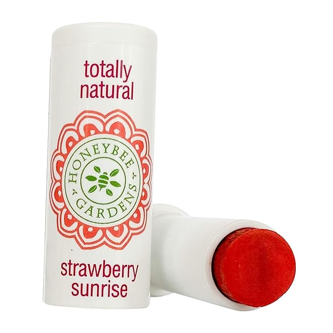Honeybee Gardens Totally Natural Strawberry Sunrise Tinted Lip Balm, Nourishing Moisture With A Kiss Of Color, Vegan, Gluten-Free-VivaGrace Women