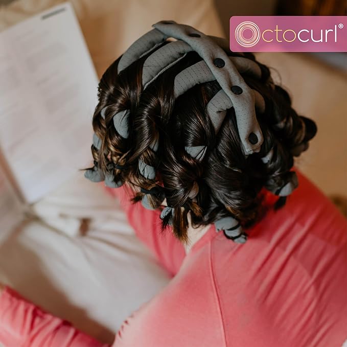 Octocurl Heatless Hair Curler - No Headband Octopus Curler - Overnight Curls for Short Hair (Satin - Black)-VivaGrace Women