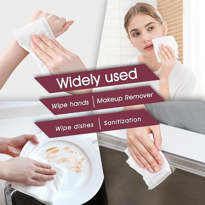 Classycoo Compressed Towel 50 Pack Mini Tablets Disposable Portable Face Towel Cotton Coin Tissue for Travel, Camping, Hiking, Sport, Beauty Salon, Home Hand Wipes, Outdoor Activities(Pink, Thick)