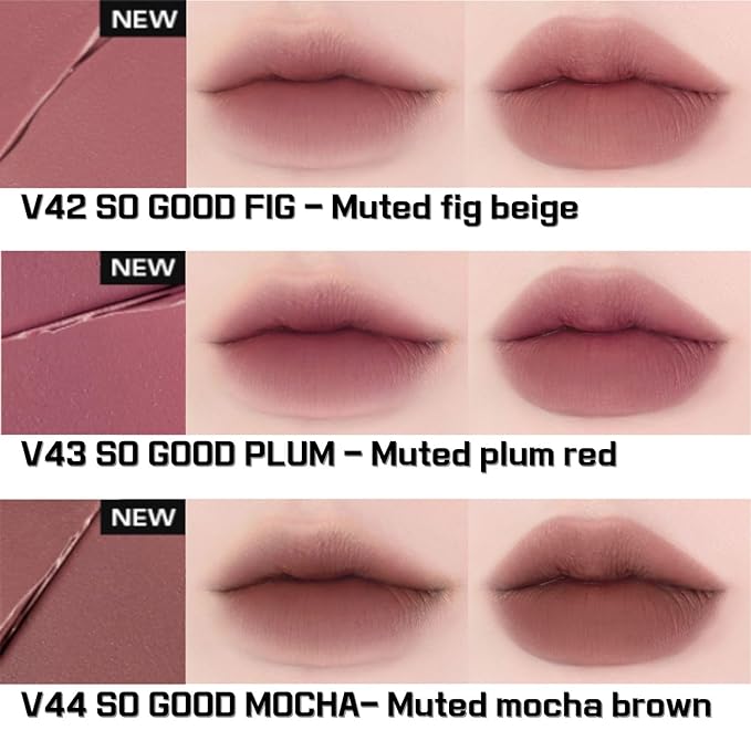 BBIA Last Velvet Tint - Soft & Creamy Matte Finish Lip Stain, Blur Effect with Velvety Texture, Long-Lasting, High Pigment, Lightweight, Non-Drying, Vegan, Korean Lip Makeup (V42 SO GOOD FIG)-VivaGrace Women