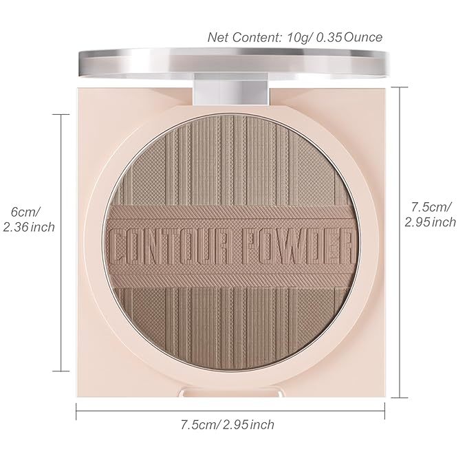 Contour Powder Makeup Palette Matte Face Sculpting Shading Silky Smooth Tone Tuning Flawless Pressed Powder Bronzer, 02 Grey Brown-VivaGrace Women