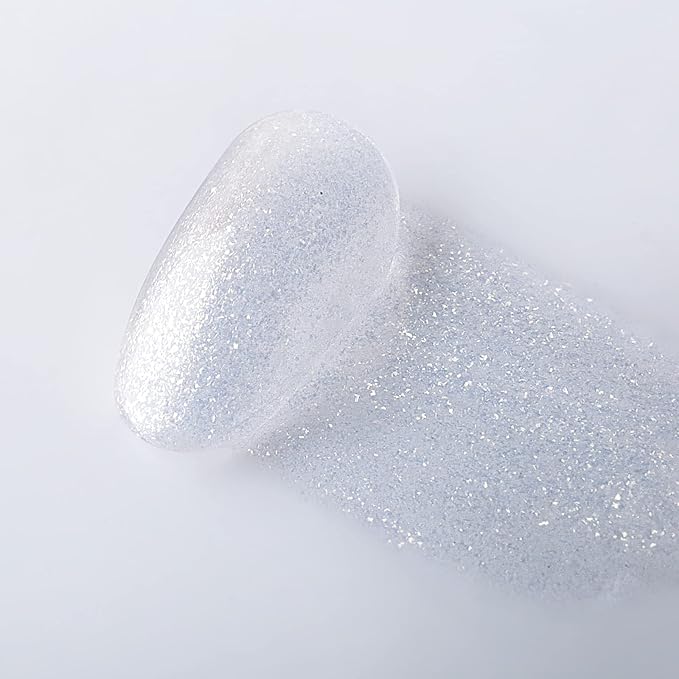 Imtiti Gold Shimmer Clear Gel Nail Polish, UV LED Soak Off Glitter Clear Milky Nail Polish, Translucent Golden Sparkle Gel Polish