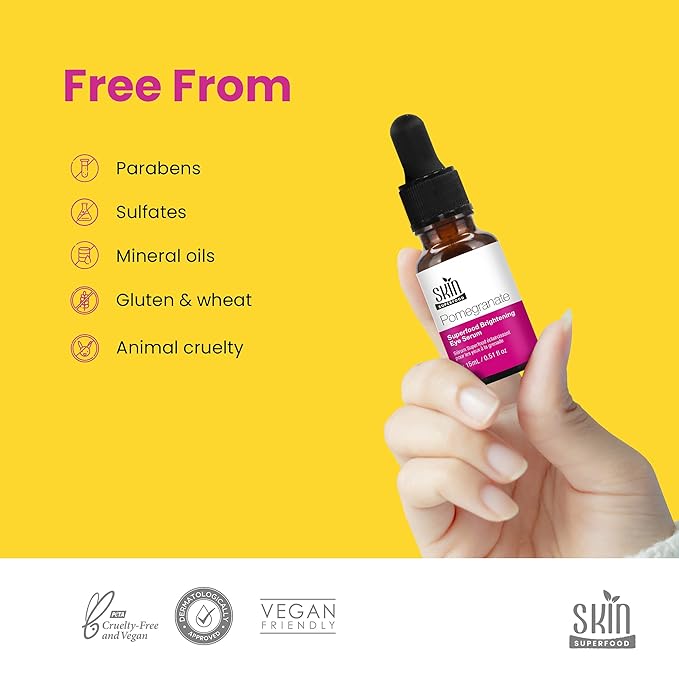 Pomegranate Superfood Brightening Oily Eye Serum 100% Natural and Vegan 0.53 Fl Oz (15ml)-VivaGrace Women