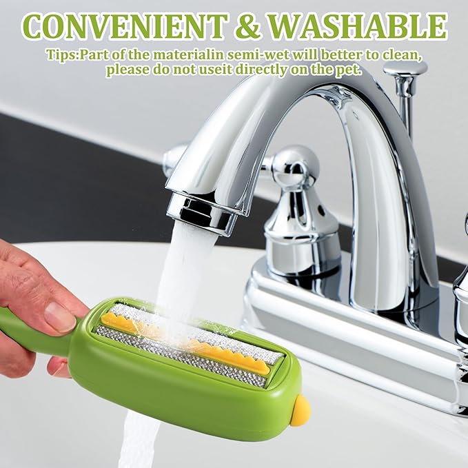 Reusable Lint Roller, Portable Lint Brush, Pet Hair Remover, Super Sticky and Washable, for Clothes, Furniture, Dog & Cat Hair(Green)-VivaGrace Women