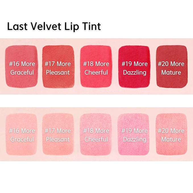 BBIA Last Velvet Lip Tint - Soft & Creamy Matte Finish Lip Stain, Blur Effect with Velvety Texture, Long-Lasting, High Pigment, Lightweight, Non-Drying, Korean Lip Makeup (20 MORE MATURE)-VivaGrace Women