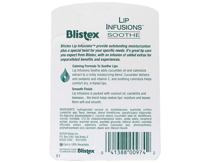 Blistex Lip Infusions Soothe Lip Moisturizer 0.13 Ounce-VivaGrace Women