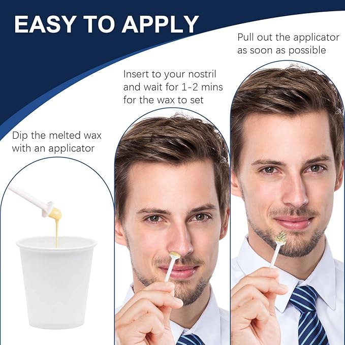 Rolybag Nose Wax Sticks Applicators, 200 Pcs Plastic Wax Rod Wand for Nostril Cleaning and Nose Hair Removal-VivaGrace Women