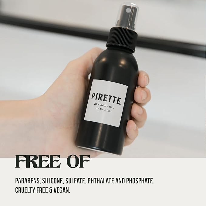 PIRETTE Dry Body Oil, Women’s Beach Inspired Hydrating Mist for Hair & Body, with Coconut Oil & Vitamin E, 4 Fl Oz-VivaGrace Women
