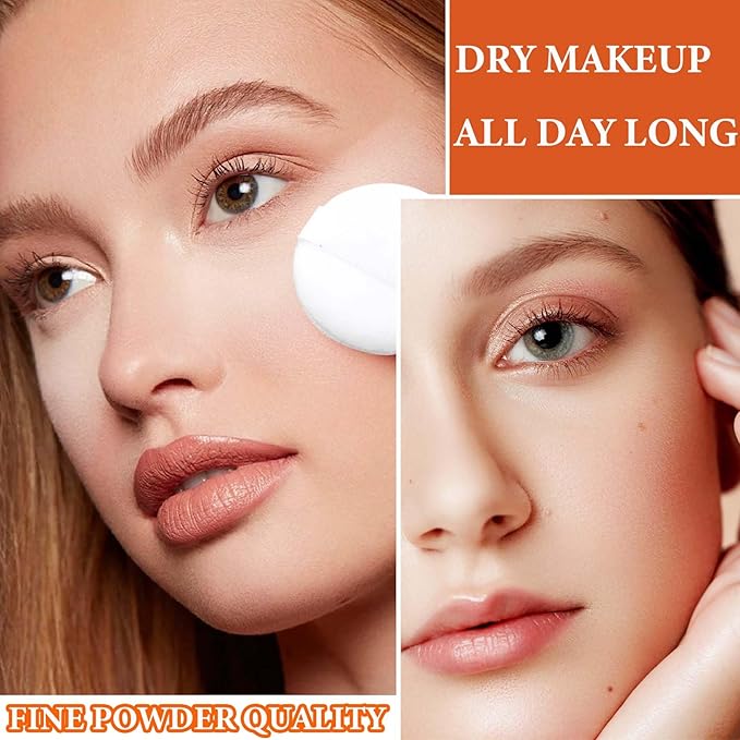 Oil Control Loose Face Powder,Translucent Setting Powder With a Powder Puff Long Lasting Makeup Covering Blemishes Brightens Skin Tone,Natural Matte Loose Powder for Women(2)-VivaGrace Women