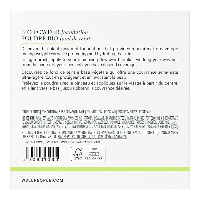 Well People Bio Powder Foundation, Lightweight & Hydrating Foundation For Perfecting & Smoothing Skin, Semi-Matte Finish, Vegan & Cruelty-free, 2W-VivaGrace Women