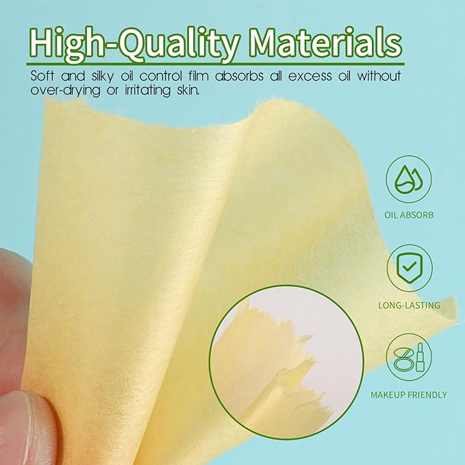 300 Sheets Blotting Paper, HNYYZL Oil Absorbing Sheets for Oily Skin, Oil Control for Face, Makeup Blotting Paper, Natural Oil Absorbing Facial Blotting Sheets for Oily Skin Care (Pack of 3)-VivaGrace Women