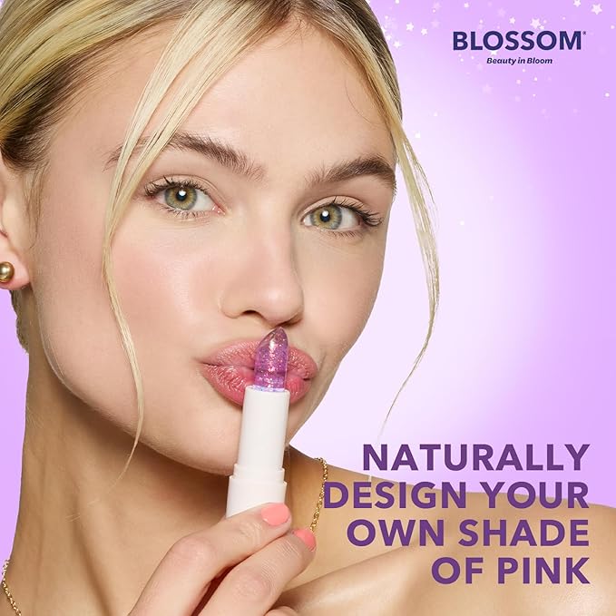 Blossom pH Adjusting Shimmering Lip Balm Moisturizing Glitter Sparkle Lip Balm, 0.12oz./3.5g, Moonstone-VivaGrace Women