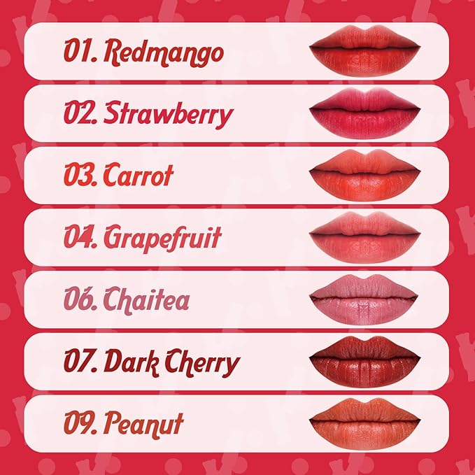 THESAEM Saemmul Mousse Candy Tint #2 Strawberry Mousse - High Pigment Matte Finish Long Lasting Lip Stain with Honey Extracts to Hydrate Lips - Weightless & Smudge-Proof, 0.3 fl.oz.-VivaGrace Women