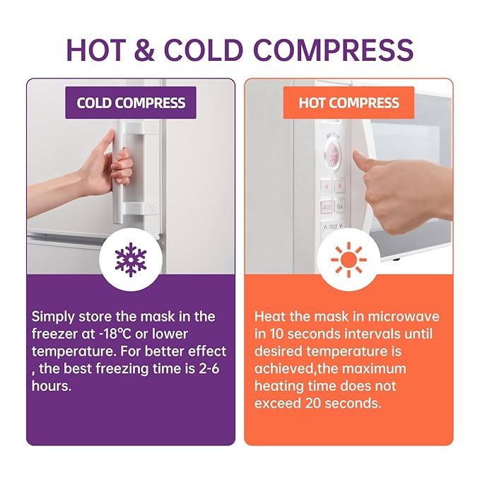 Ice Pack Face Eye Mask for Dark Circles and Puffiness,Gel Cold Cooling Face Mask for Migraines, Headache, Stress and Relaxation (Purple)-VivaGrace Women