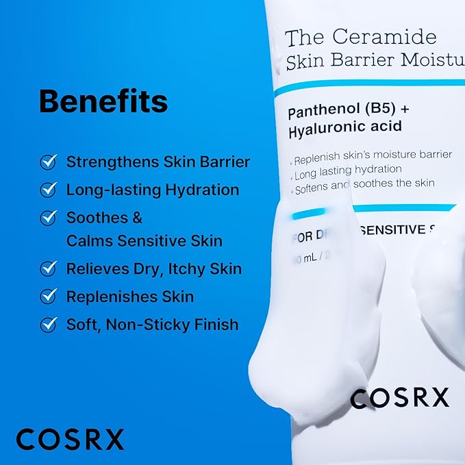 COSRX Ceramide Skin Barrier Moisturizer for Face with 7 Ceramides, Hyaluronic Acid & Panthenol for All Skin Types, 2.7 fl.oz, Korean Skin Care-VivaGrace Women