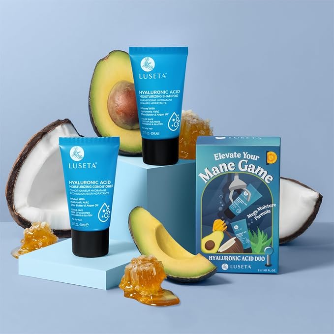 Luseta Hyaluronic Acid Moisturizing Shampoo & Conditioner Set for Dry and Damaged Hair, Sulfate Free Shampoo and Conditioner for Women Infused with Argan Oil and Shea Butter Paraben-Free 2 x 1.01oz-VivaGrace Women