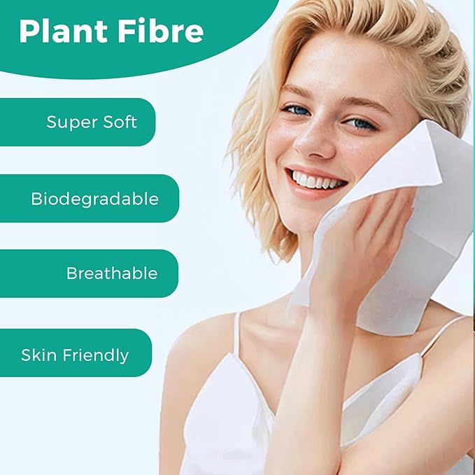 ONLYCARE Disposable Face Towel, Biodegradable Disposable Towels for Travel, 10" x 12" Thick Soft Facial Towels for Sensitive Skin, Makeup Remover Dry Wipes, 1 Travel Pack,15 Count