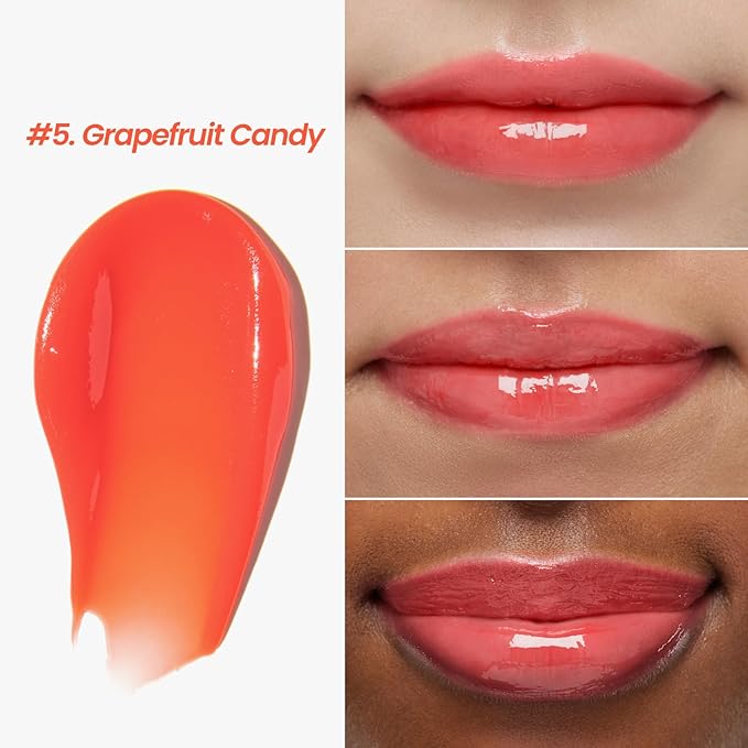 CNP Propolis Jelly Tinted Lipcerin™ - 05 Grapefruit Candy, Hydrating Lip Balm & Gloss with Manuka Honey + Hyaluronic Acid, Korean Skincare, 0.3 fl.oz.-VivaGrace Women