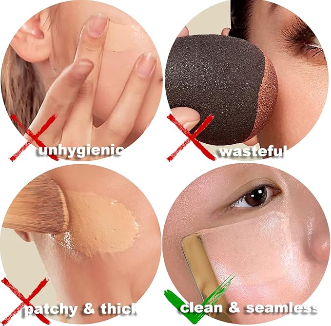 Korean Makeup Mixing Palette with Stainless Steel Picasso Spatula - Acrylic Tray for Foundation and Nail Polish - Luxury Beauty Tool for SFX Makeup & Nail Artists - Gold-VivaGrace Women