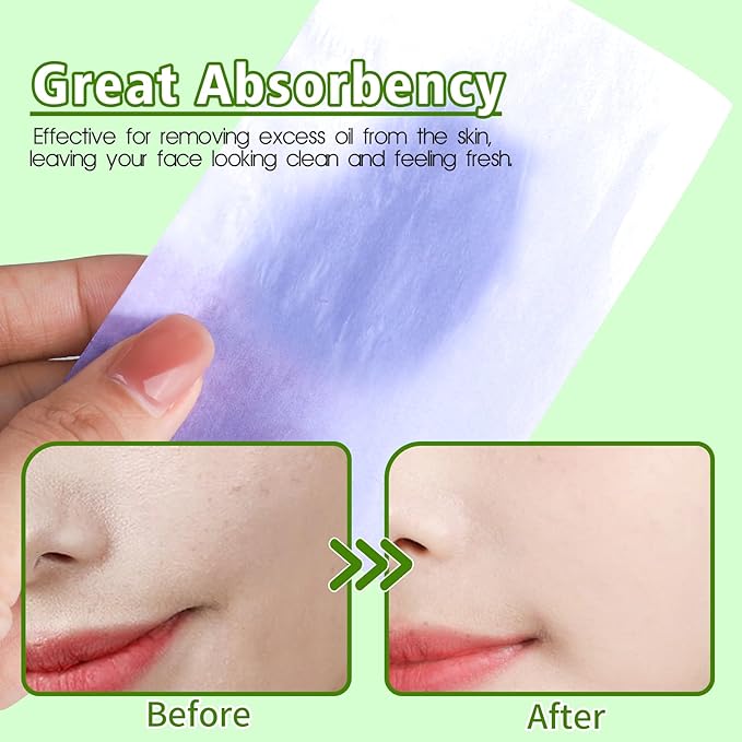 Blotting Paper, HNYYZL Oil Absorbing Sheets for Oily Skin 600 Sheets, Oil Control for Face, Makeup Blotting Paper, Natural Oil Absorbing Facial Blotting Sheets for Oily Skin Care (Pack of 6)-VivaGrace Women