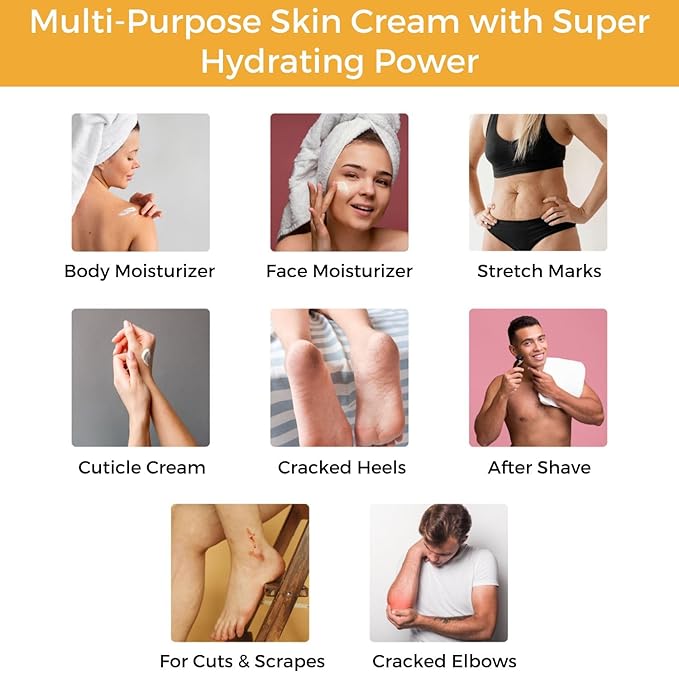 RaGaNaturals Natural Mango Butter Body Cream for Dry Skin for Women, Men - Tropical Plant-Based Hydrating Moisturizer with Avocado Oil and Vitamin E - Non-Greasy, Vegan, Cruelty-Free, Smell Good -8 Oz-VivaGrace Women