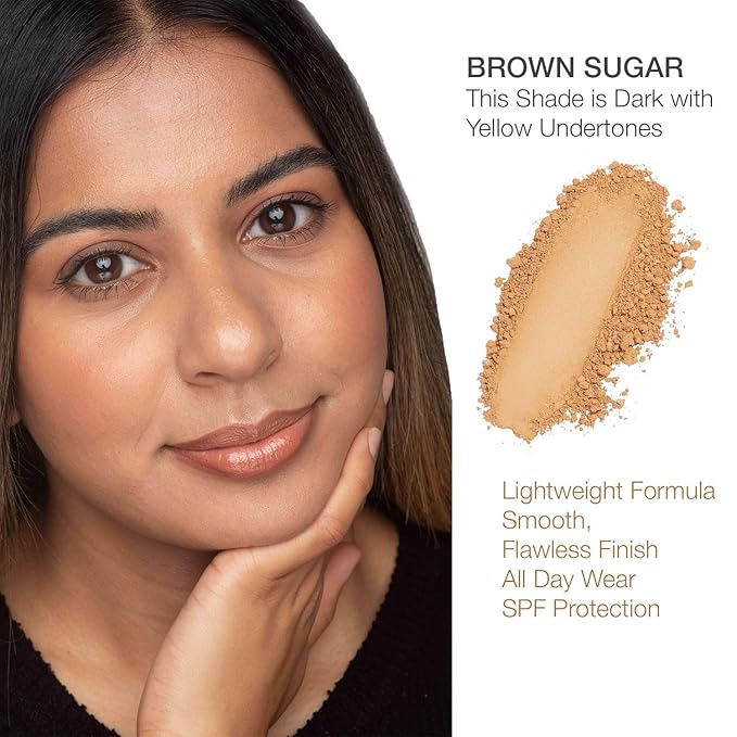 bellapierre Mineral Foundation SPF 15 - Loose Powder Foundation | Vegan & Cruelty Free Natural Makeup | Full Coverage Matte Finish | Hypoallergenic | Oil & Talc Free - 0.32 Oz - Brown Sugar-VivaGrace Women