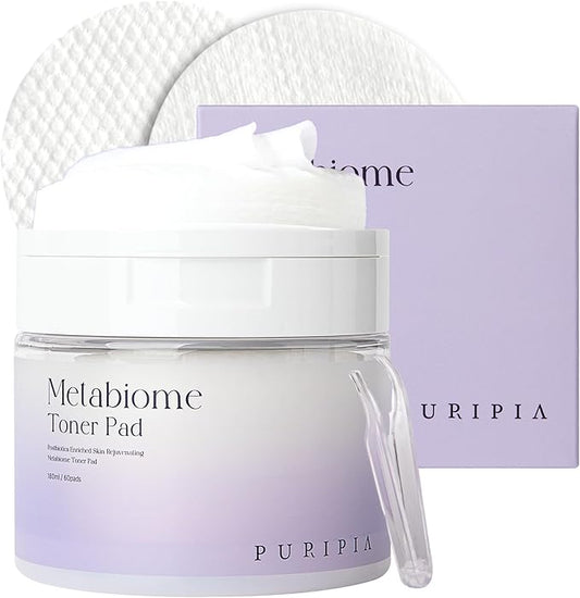 Metabiome Korean Toner Pads for Clear face Skin Care Soothing exfoliating Cotton Tea Tree Toning pad Sheet mask Blemish brightening Dry Facial Vitamin c Collagen-VivaGrace Women