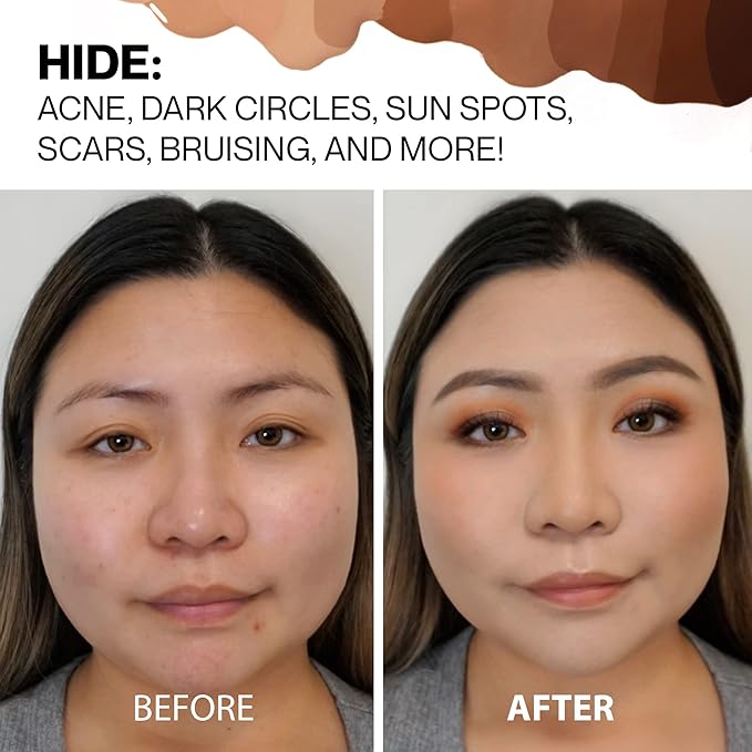 HIDE Liquid Concealer, Medium to Full Coverage Concealer for Blemishes, Under Eye Dark Circles & Scars, Oil Free Concealer, Champagne (See Shade Finder), 0.5 fl oz-VivaGrace Women