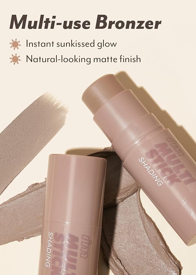 I'm Meme Ash Brown Bronzer for Face - I'm Multi-stick | Effortless Sun-kissed Warmth for Daily Use, Easy Blending Matte Finish, Shading 002 Cool Bronzer, 0.23 Oz-VivaGrace Women