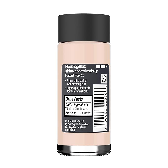Neutrogena Shine Control Liquid Makeup Broad Spectrum Spf 20, Natural Ivory 20, 1 Oz.-VivaGrace Women