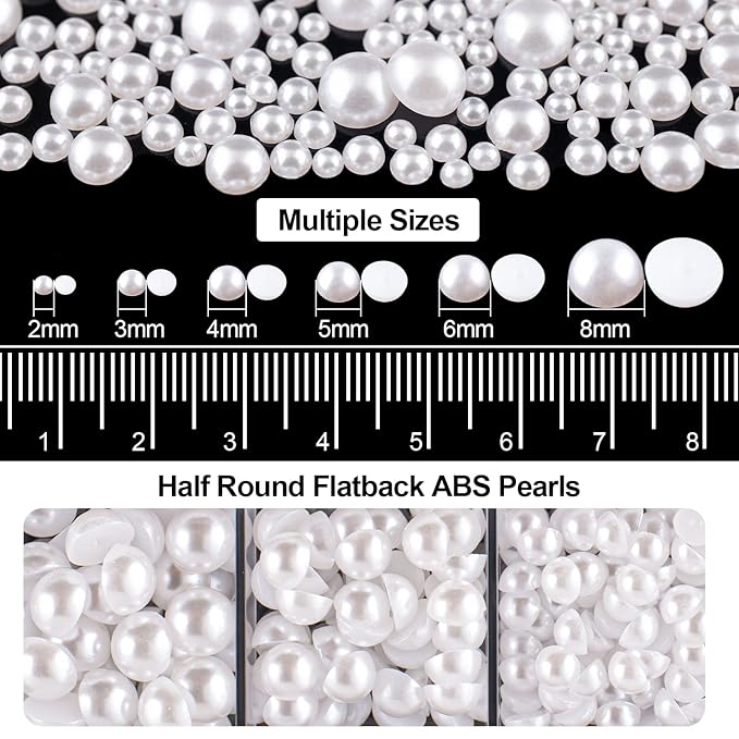 Flat Back Rhinestone+Half Round Pearl Kits Colorful Rhinestones+White Pearls with Picker Pencil and Tweezer for Home DIY and Professional Use-VivaGrace Women