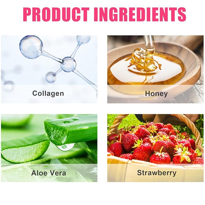 Strawberry Lip Balm Honey Pot, Strawberry Lip Mask Propolis Moisturizing Hydrating Prevention Dry and Cracked Lip Scrubs Exfoliator(1-Strawberry)-VivaGrace Women