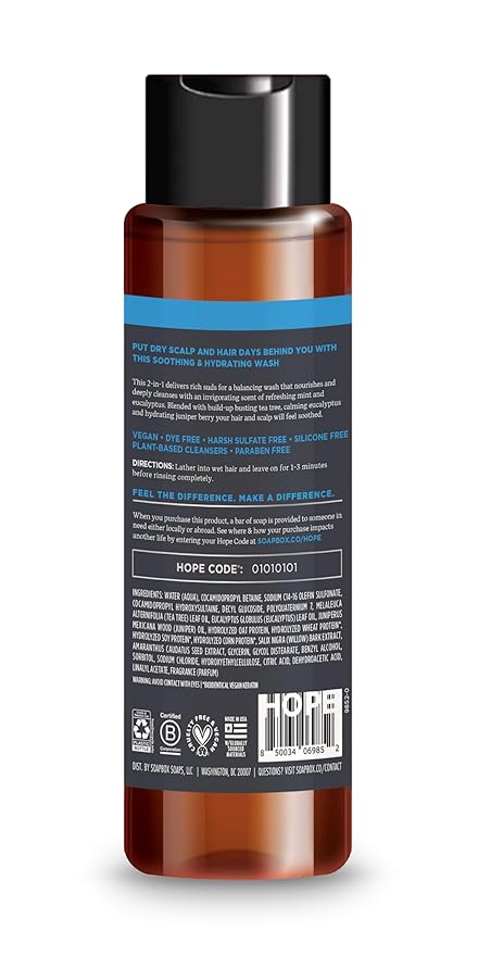 Soapbox Men's Scalp Care 2 in 1 Shampoo and Conditioner For Men, Natural Mens Shampoo and Conditioner, Tea Tree & Eucalyptus, 16oz-VivaGrace Women