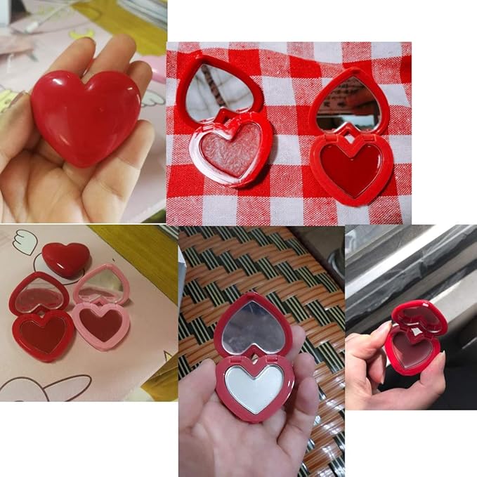 RONRONS 8 Pack Empty Eyeshadow Palette Mini Heart Shaped Lipstick Container Case DIY Cosmetics Container with Mirror-VivaGrace Women