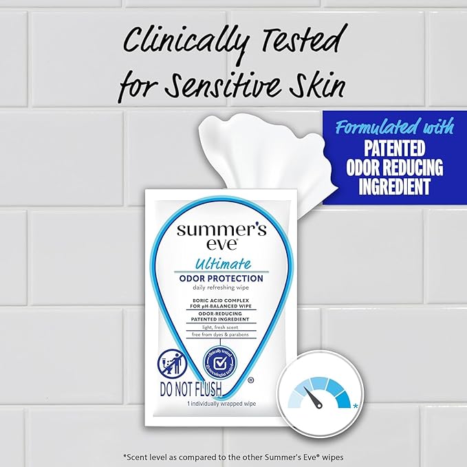 Summer's Eve, Whole Body Deodorant for Women, Ultimate Odor Control, Aluminum Free Deodorant, 3 Fl Oz + Daily Feminine Wipes with Boric Acid, Removes Odor, On-the-go Body Wipes with pH Balance, 12 ct-VivaGrace Women