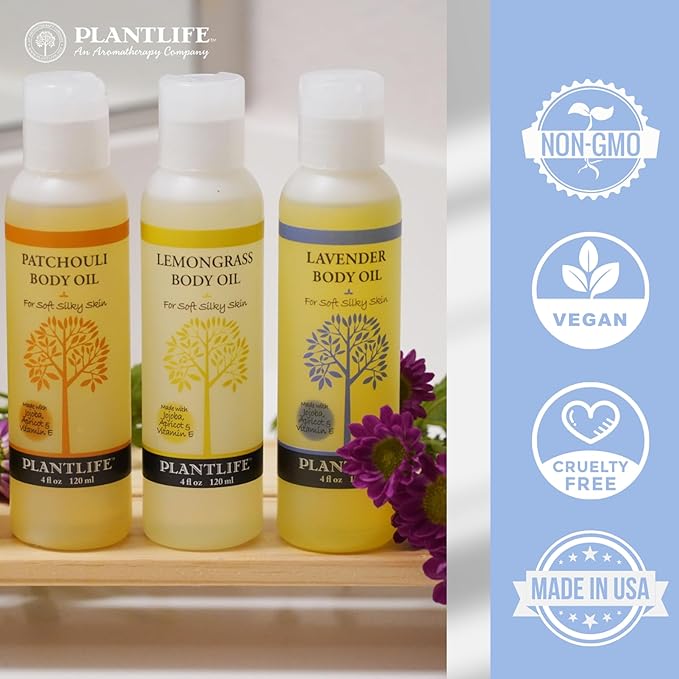 Plantlife Vanilla Orange Body Oil - Formulated for Soft and Silky Skin Using Rich Plant Oils That Absorb and Leave a Light Aroma on the Skin - Made in California 4 oz-VivaGrace Women