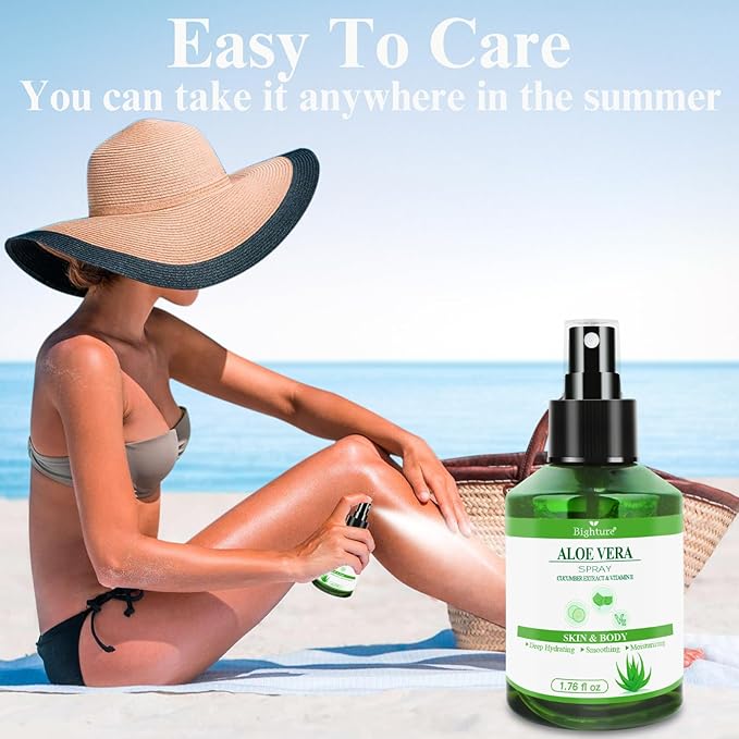 Aloe Vera Spray for Hydrating Nourishing Facial Skin in Winter, Aoe Vera Spray Extract from Freshly-cut Aloe and Cucumber Essence for Moisturizing Skin, Fast Absorbing, Easy to carry, 1.73 oz-VivaGrace Women