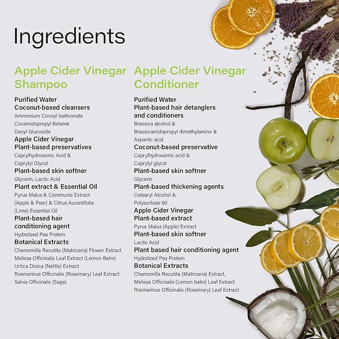 Phillip Adam Apple Cider Vinegar Shampoo and Conditioner Set for All Types of Hair - Sulfate Free - pH Balancing - 12 Ounce Each-VivaGrace Women