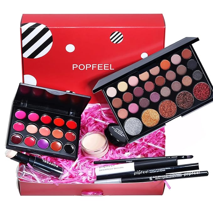 Makeup Kit for Women Full Kit, All in One Makeup Gift Set, Make up Kits for Beginners and Professionals - Eyeshadow Palette, Lipstick, Mascara, Concealer, Brush, Eyeliner, Eyebrow pencil-VivaGrace Women
