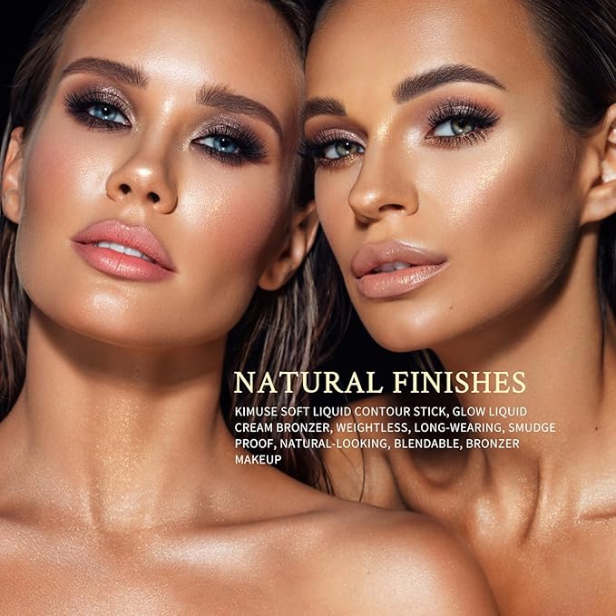 KIMUSE Soft Liquid Contour Stick, Glow Liquid Cream Bronzer, Weightless, Long-Wearing, Smudge Proof, Natural-Looking, Blendable, Bronzer Makeup-VivaGrace Women