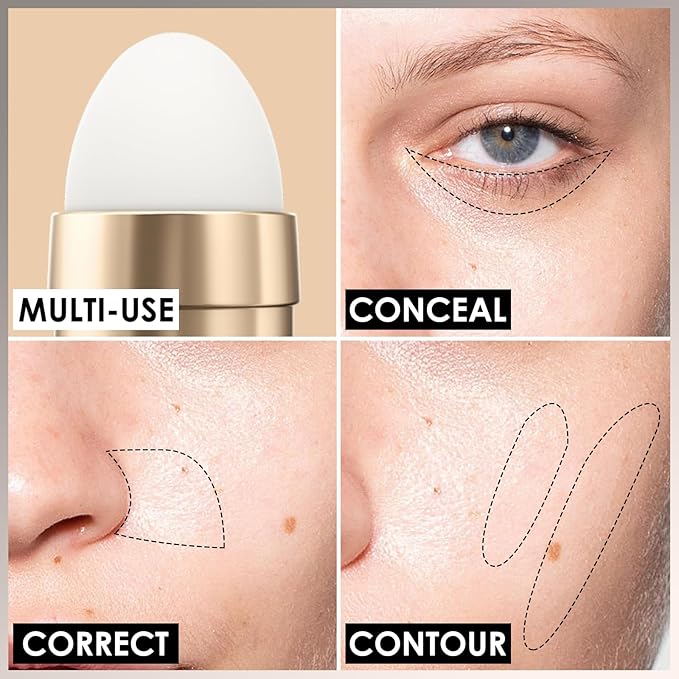 FOCALLURE FIX CORRECTOR Concealer Stick, Full Coverage Concealer Makeup, Color Corrector for Dark Circles, Including Replaceable Applicator, YL04 CAFE-VivaGrace Women