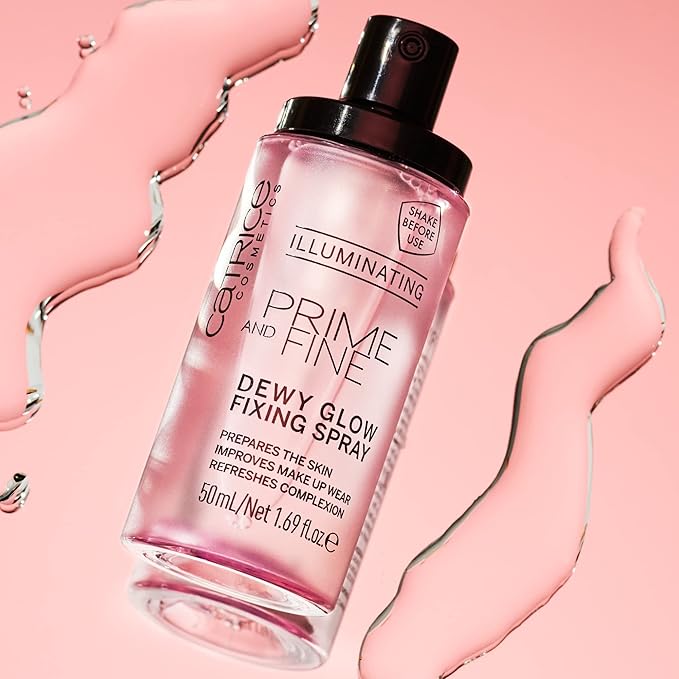 Catrice | Prime & Fine Illuminating Dewy Glow Spray | Transparent and Fast Drying Fixing Spray| Paraben Free & Vegan | Cruelty Free (Pack of 3)-VivaGrace Women